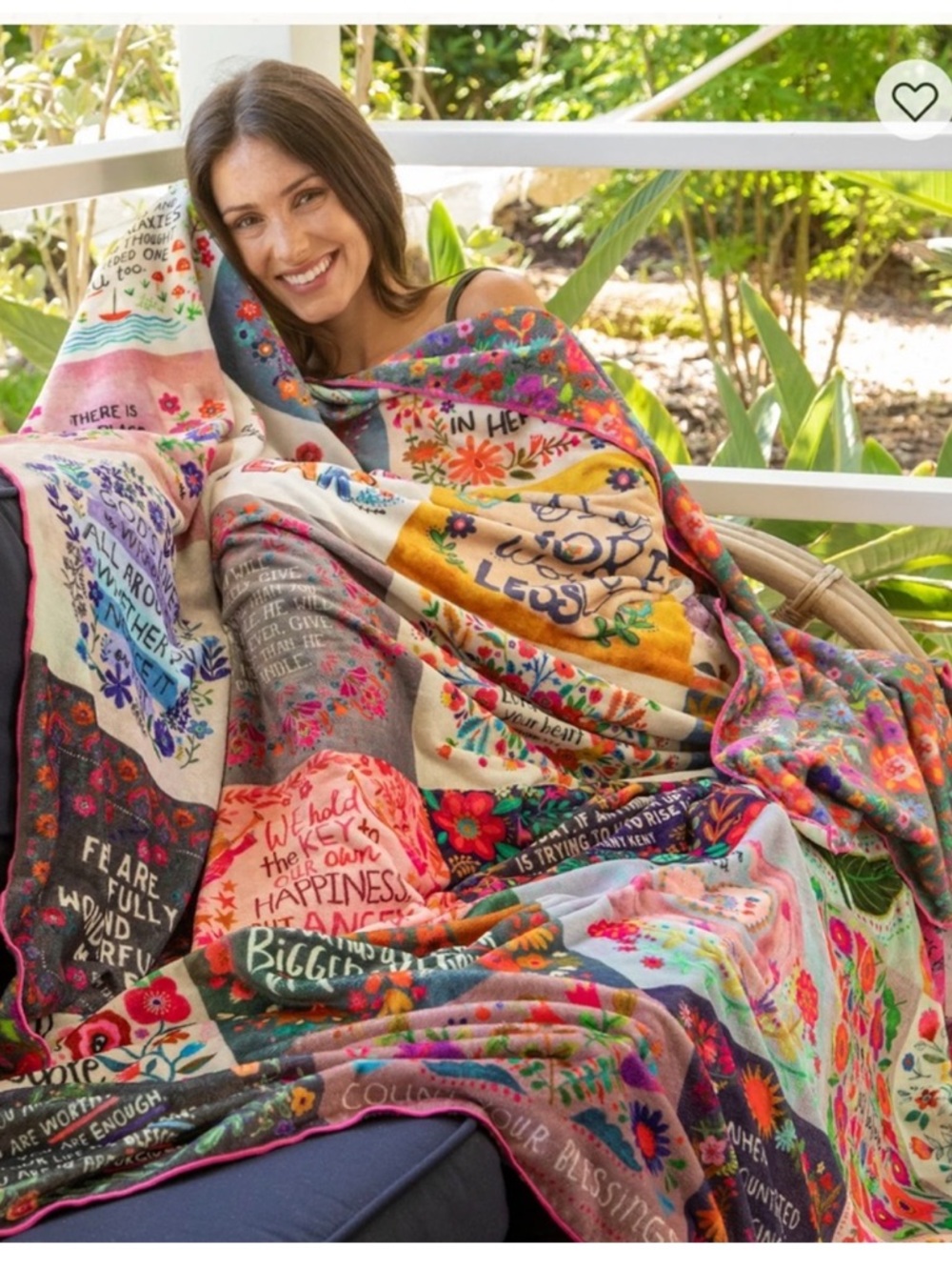 Natural Life Blessings XL Inspirational Patchwork Blanket or Wall Hanging - Picture 4 of 4
